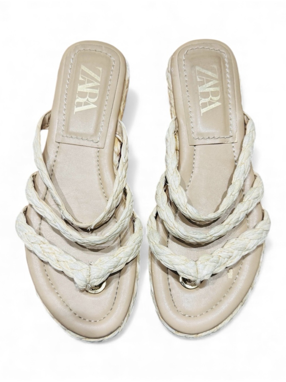 ZARA Braided  Sandals — Cream